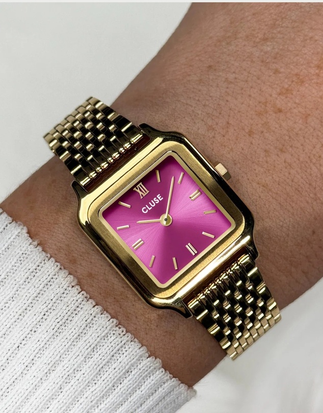 Cluse - CLUSE Gracieuse Petite Fuchsia/Gold Link Watch