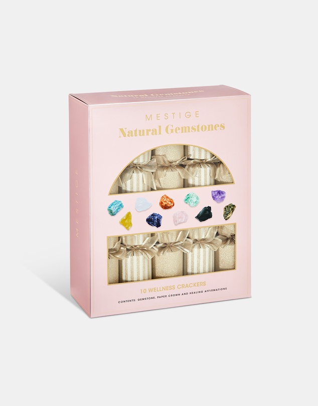 Mestige - Wellness 10 Pack Crackers with Natural Gemstones - Golden Stripe