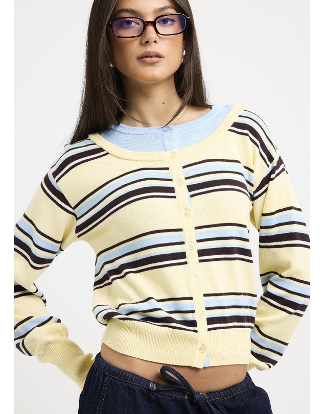 Subtitled - Odessa Double Knit Stripe Cardigan