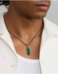 Michael Hill - Malachite Oblong Pendant in Sterling Silver