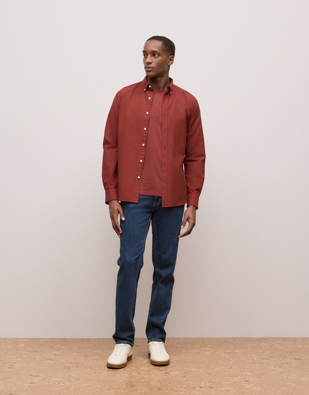 Trenery - Cotton Jersey Crew T-shirt in Auburn