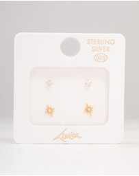 Lovisa - Gold Plated Sterling Silver Mini Starburst Earrings 2-Pack