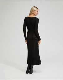 Oxford - Keiko Knitted Dress With Slip In Nude