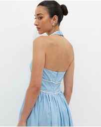 Calli - Contrast Bind Halter Midi Dress