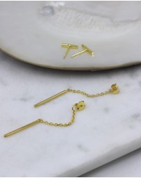 CA Jewellery - Linear Drop Earrings Gold
