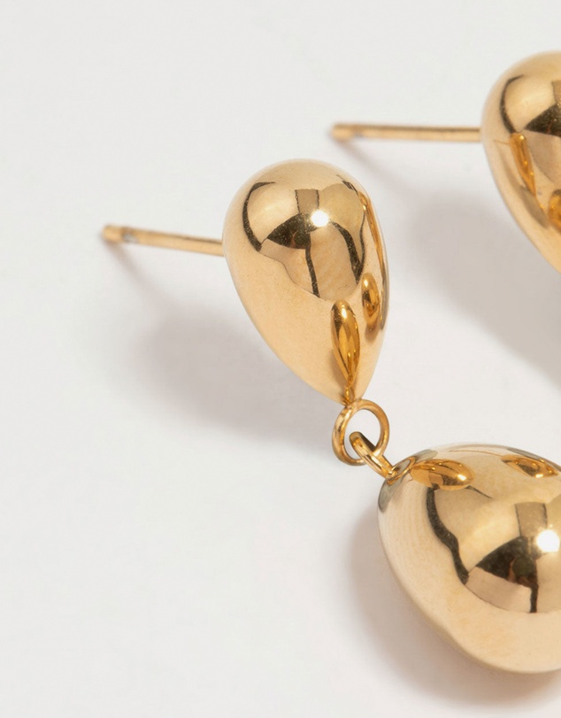 Lovisa - Waterproof Gold Plated Stainless Steel Double Drop Earrings
