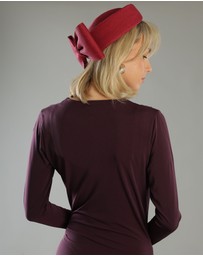 Morgan & Taylor - Tara Racewear Pillbox Hat in Burgundy Red