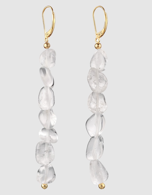 Elli Jewelry - Rock Crystal Drop Earrings in Gold-Plated 925 Silver