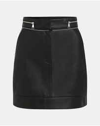 Karl Lagerfeld - Faux-Leather Zip Detail Skirt