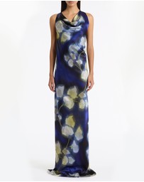Carla Zampatti - Calla Lily Silk Viscose Cowl Front Gown