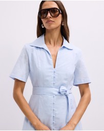 The Fated - Claudia Linen Blend Midi Dress