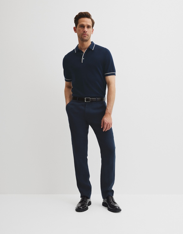Country Road - Australian Cotton Blend Silk Tipped Knit Polo