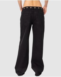 EDIKTED - Libby Grommet Waist Jeans