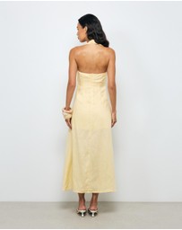 AERE - Tessa Linen Halter Midi Dress