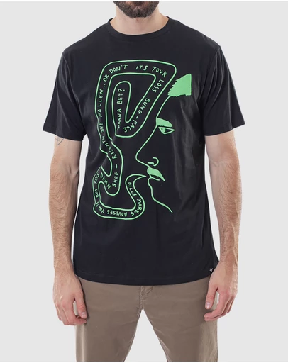 Fallen Footwear - Fallen Footwear Men Pawn Regular Fit Tee Billy Mark Jumper Black/Lime