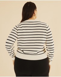 Atmos&Here Curvy - Rachel Crew Knit Cardigan