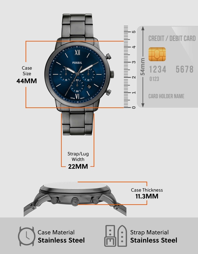 Fossil - Neutra Gun-Metal Chronograph Watch