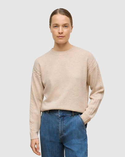 Trenery - Wool Cashmere Cable Detail Crew