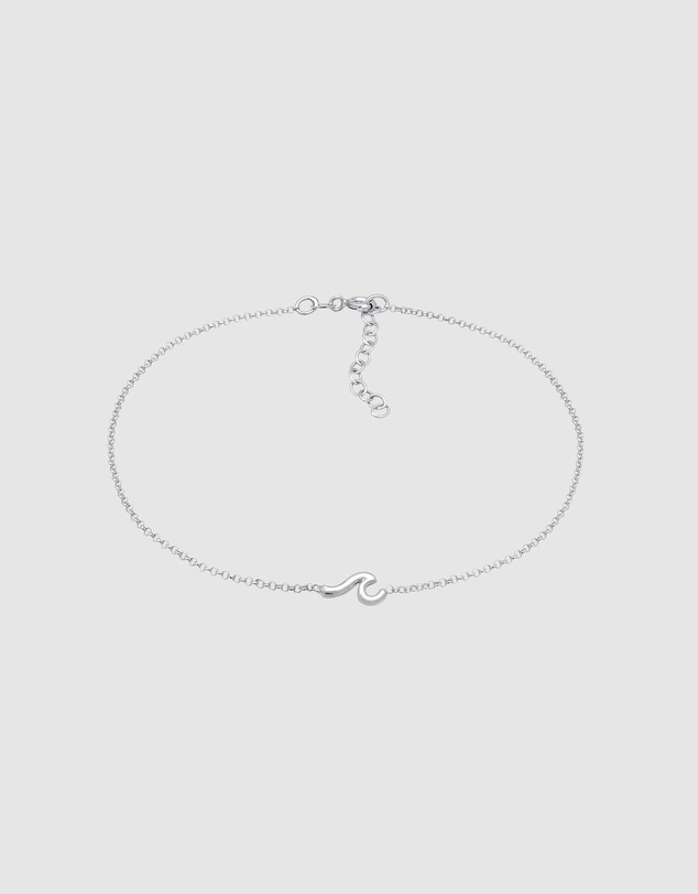 Elli Jewelry - Wave Charm Anklet in 925 Silver