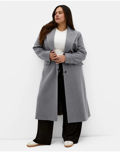 City Chic - Keira Longline Melton Coat