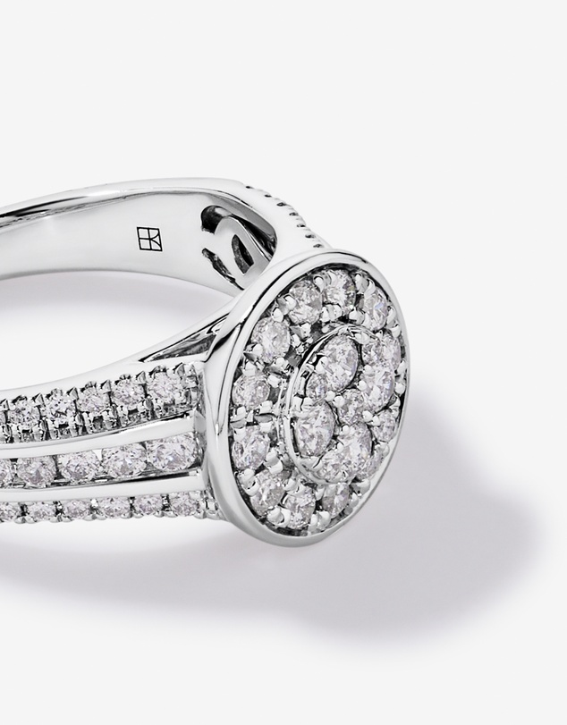 Michael Hill - 0.85 Carat TW Round Diamond Cluster Ring in Sterling Silver