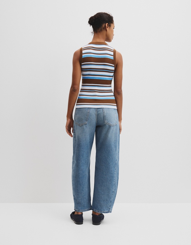 Country Road - Australian Merino Crew Neck Stripe Knit Tank