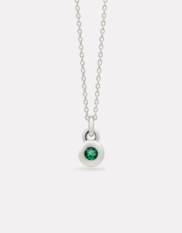 Najo - May Silver & Emerald Birthstone Necklace