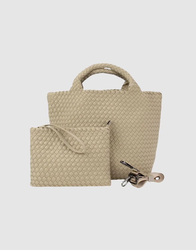 Chuchka - Woven Neoprene Shoulder Tote - Beige