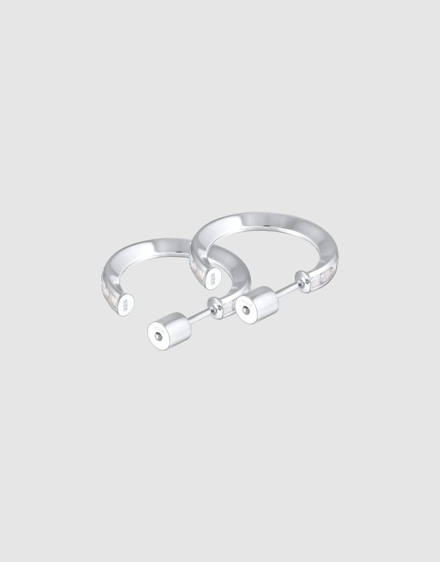 Elli Jewelry - Earrings Creoles Studs With Zirconia In 925 Sterling Silver