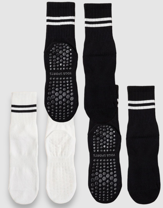 High Heel Jungle - Varsity Pilates/Yoga Grip Socks - 3 Pack
