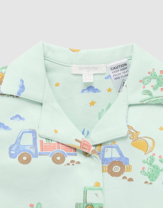 Purebaby - Button Up Sleep Pyjama Set -Kids-Babies