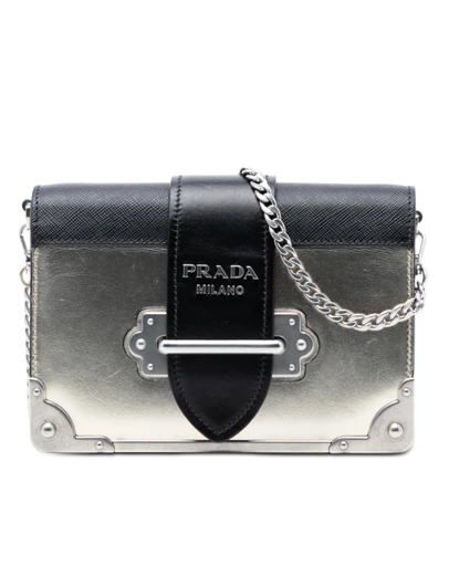 Pre-Loved by Azura Reborn - Pre-Loved Saffiano Trimmed Metallic Vitello Cahier Bag
