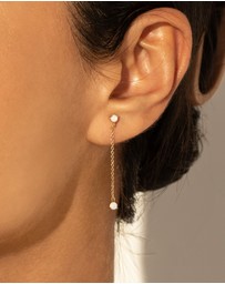 Mestige - Bello White Opal Earrings - 18K Gold Plated