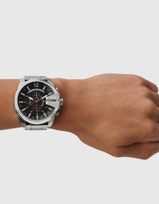 Diesel - Mega Chief Silver Tone Chronograph Watch