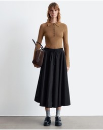 & Other Stories - Drawstring A-line Midi Skirt