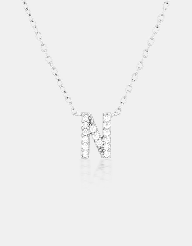 The Silver Collective - A-Z Letter Necklace - N