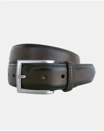 Henry Bucks - HENRY SARTORIAL x LEYVA Calf Leather Belt BROWN
