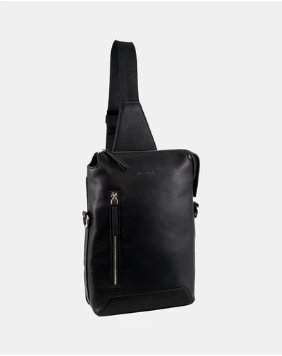 Pierre Cardin - Pierre Cardin Unisex Leather 3-Way Sling Bag