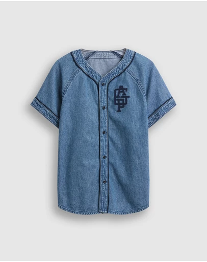 GAP - Denim Baseball Shirt - Teens