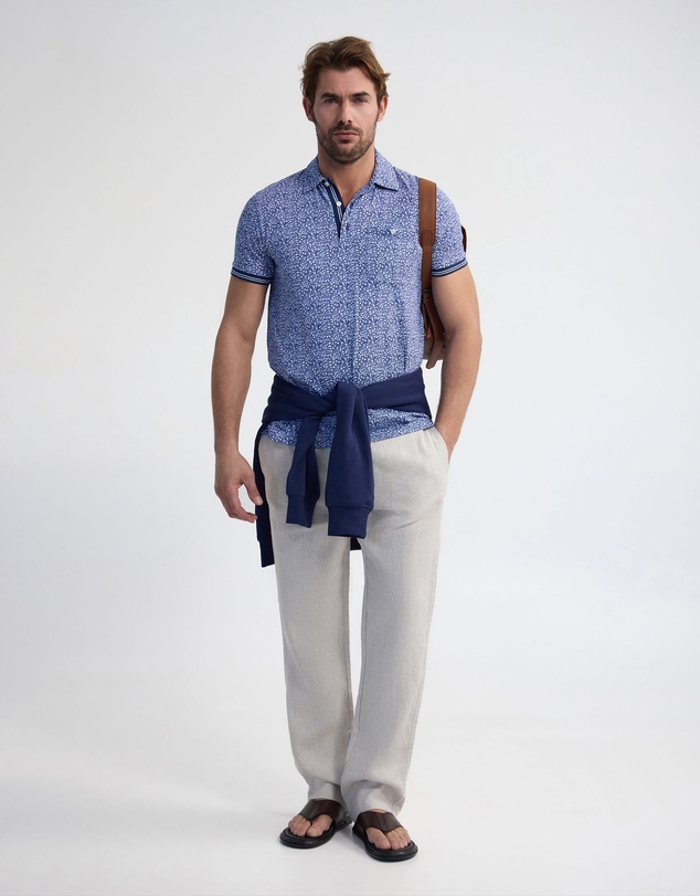 Oxford - Milo Print Jersey Polo With Pocket