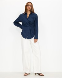 Dazie - Em Asymmetrical Button Up Shirt
