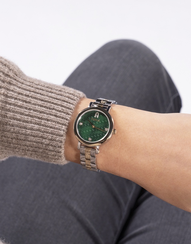 Furla - Heritage Petite 30mm Green Dial Two Tone Bracelet