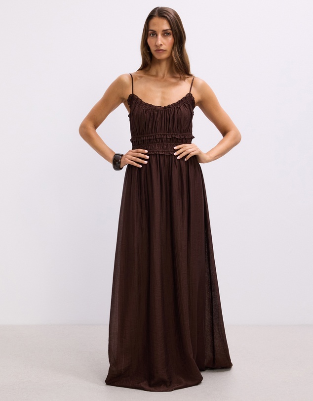 The Fated - Lila Shirred Maxi Dress