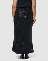 Pink Dusk by Curve Project - Seducer Sequin Maxi Skirt
