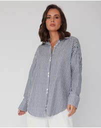 ALEXANDRA - Austin Shirt Navy Stripe