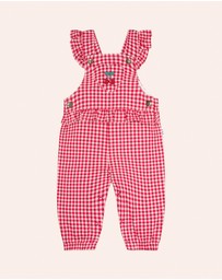Huxbaby - Cherry Check Frill Overalls - ICONIC EXCLUSIVE