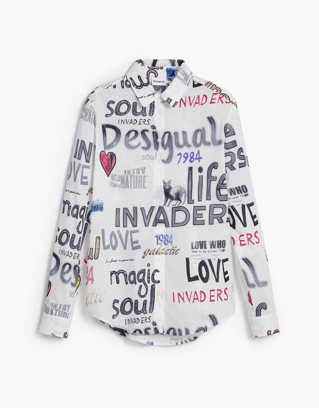Desigual - Cotton shirt with letters