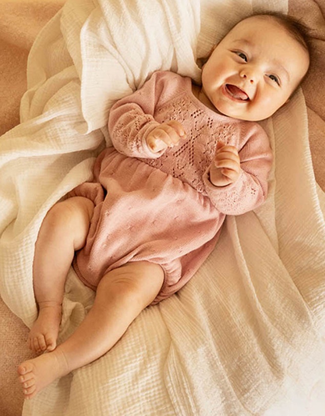 Bebe by Minihaha - Fern Organic Pointelle Knitted Bodysuit - Babies