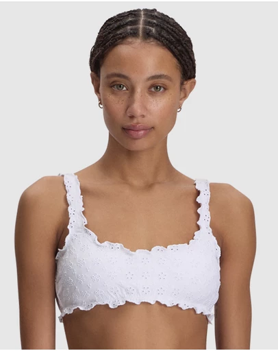 Polo Ralph Lauren - Ruffle Kennedy Pull-On Eyelet Scoop Bikini Top