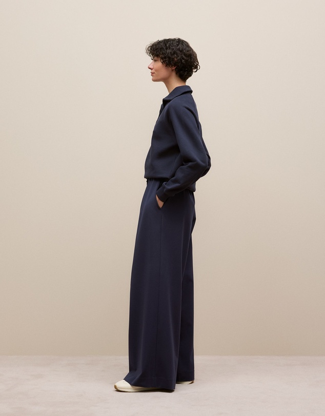 Trenery - Button Neck Sweat in Night Sky